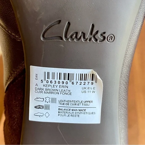 Clarks Kepley Erin Brown Leather Chelsea Ankle Boots with Kitten Heel - Picture 8 of 10